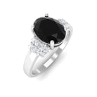 Rosec Jewels-Created Black Diamond and Diamond Oval Engagement Ring