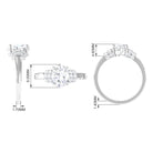 Rosec Jewels-Oval Zircon Engagement Ring with Collar