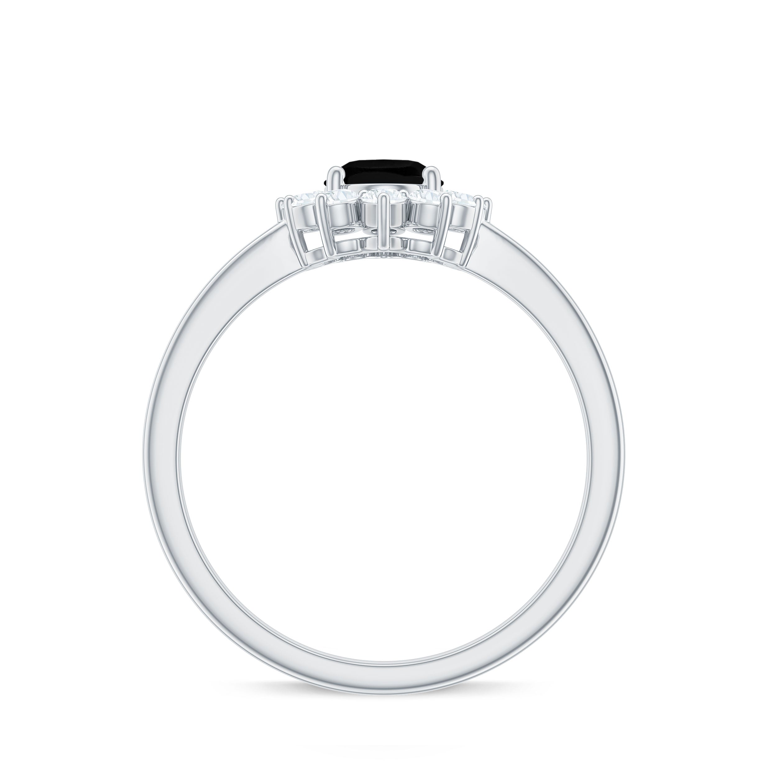 Rosec Jewels-Princess Diana Inspired Created Black Diamond and Diamond Engagement Ring