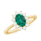 Rosec Jewels-Princess Diana Inspired Created Emerald and Diamond Ring