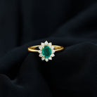 Rosec Jewels-Princess Diana Inspired Created Emerald and Diamond Ring