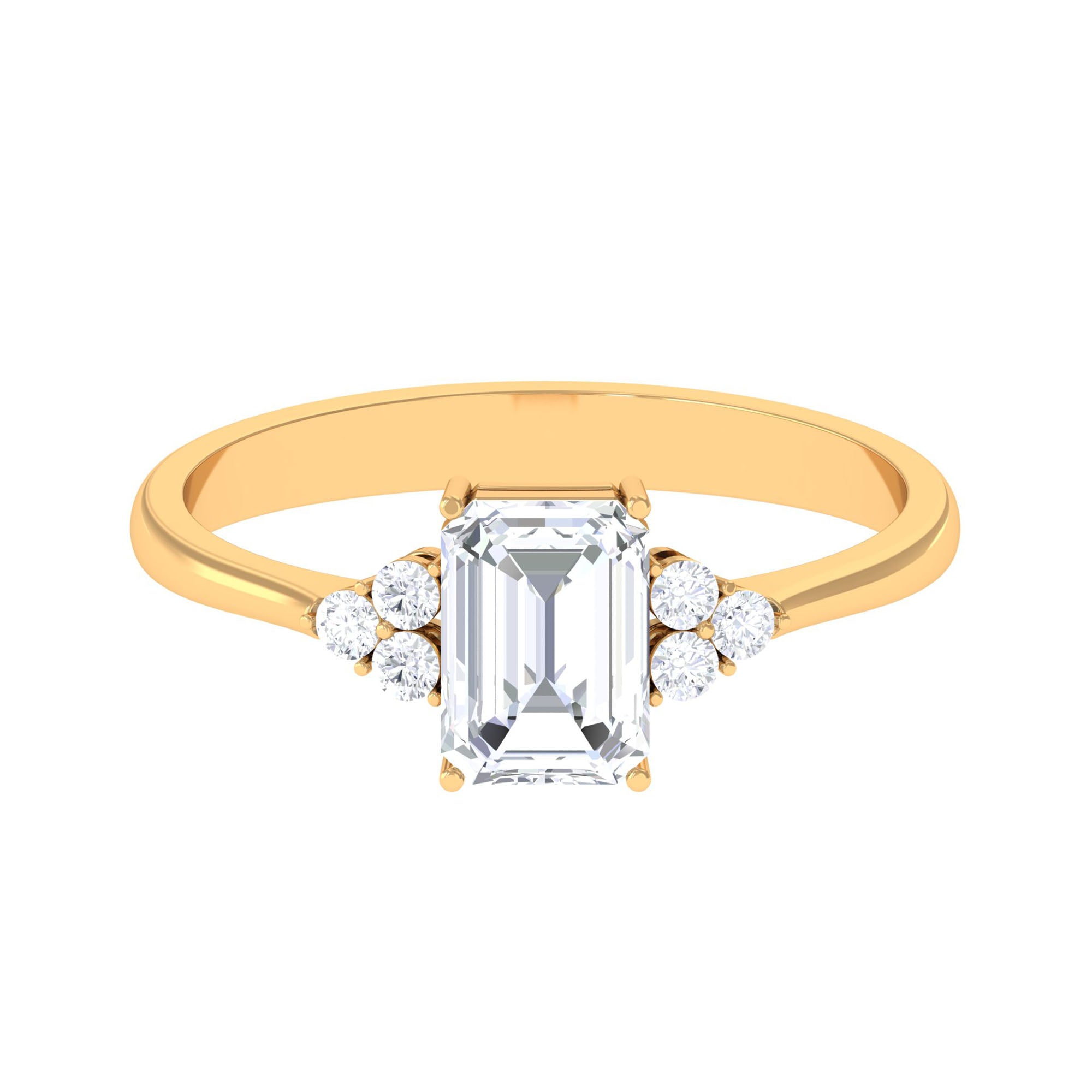 Rosec Jewels-2 CT Octagon Cut Simulated Diamond Trio Engagement Ring