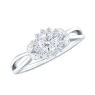 Rosec Jewels-Split Shank Simulated Diamond Flower Engagement Ring