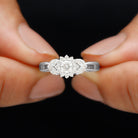 Rosec Jewels-Split Shank Simulated Diamond Flower Engagement Ring