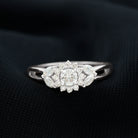 Rosec Jewels-Split Shank Simulated Diamond Flower Engagement Ring