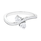 Rosec Jewels-3/4 CT Toi et Moi Moissanite Heart Two Stone Engagement Ring