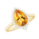 Rosec Jewels-Pear Shaped Citrine and Diamond Halo Cocktail Engagement Ring