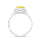 Rosec Jewels-Cocktail Halo Ring with Created Yellow Sapphire and Moissanite