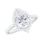 Rosec Jewels-2.75 CT Pear Cut Zircon Cocktail Engagement Ring with Halo