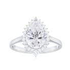 Rosec Jewels-2.75 CT Pear Cut Zircon Cocktail Engagement Ring with Halo