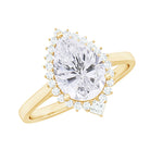 Rosec Jewels-2.75 CT Pear Cut Zircon Cocktail Engagement Ring with Halo