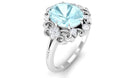 Rosec Jewels-Vintage Inspired Sky Blue Topaz Engagement Ring with Diamond