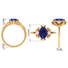 Rosec Jewels-Vintage Inspired Created Blue Sapphire Engagement Ring with Diamond