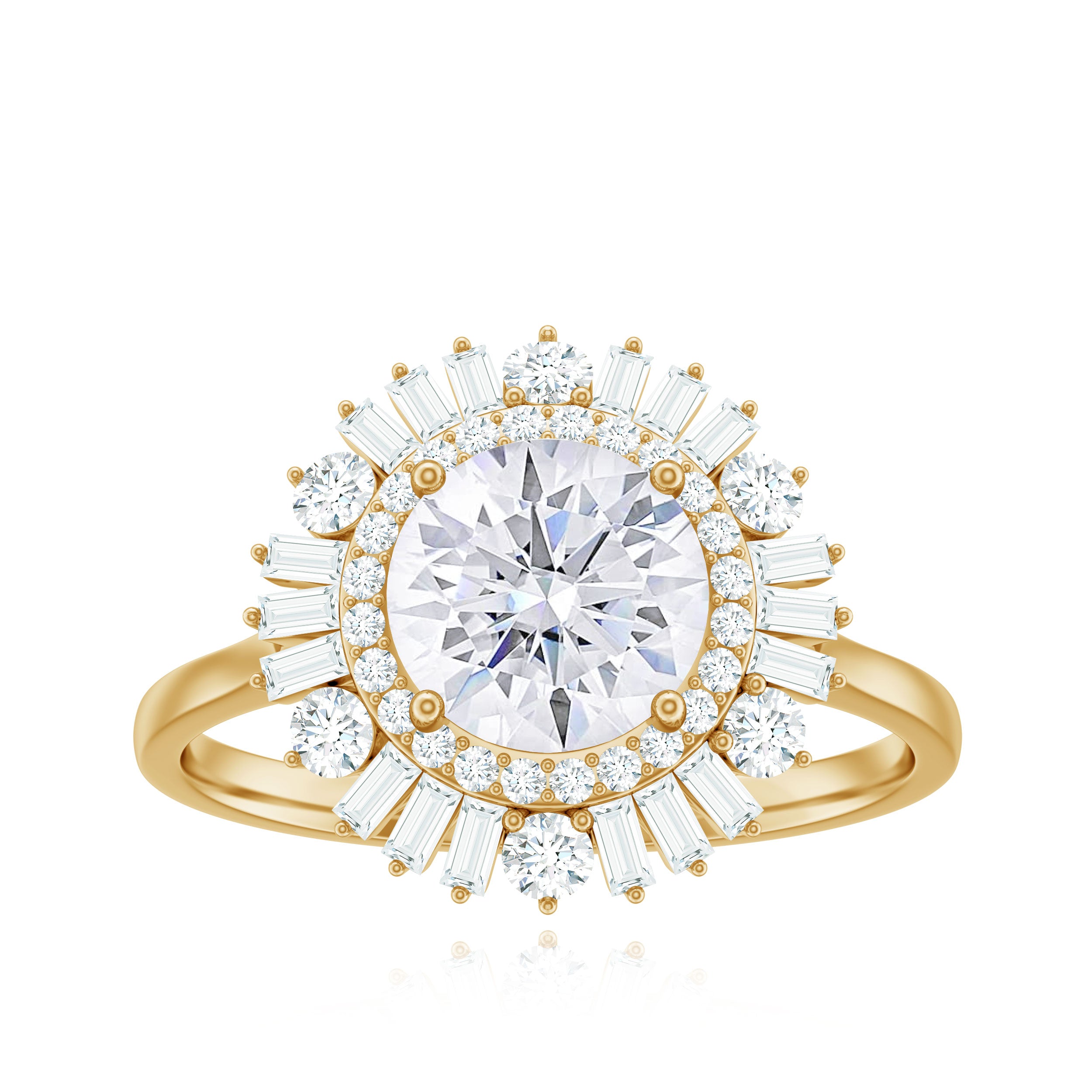 Rosec Jewels-2.25 CT Zircon Cocktail Engagement Ring in Gold