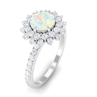 Rosec Jewels-2 CT Round Ethiopian Opal Statement Engagement Ring with Moissanite