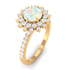 Rosec Jewels-2 CT Round Ethiopian Opal Statement Engagement Ring with Moissanite