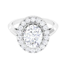 Rosec Jewels-4.75 CT Vintage Style Oval Simulated Diamond Halo Engagement Ring