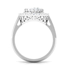 Rosec Jewels-4.75 CT Vintage Style Oval Simulated Diamond Halo Engagement Ring