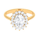 Rosec Jewels-Oval Cut Cubic Zirconia Halo Statement Engagement Ring