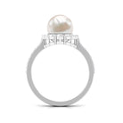 Rosec Jewels-Classic Freshwater Pearl and Diamond Halo Ring