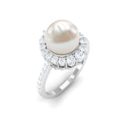 Rosec Jewels-Classic Freshwater Pearl and Diamond Halo Ring