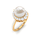 Rosec Jewels-Classic Freshwater Pearl and Diamond Halo Ring