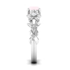 Rosec Jewels-3/4 CT Rose Quartz Flower Engagement Ring with Diamond