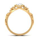 Rosec Jewels-1 CT Simulated Diamond Gold Flower Engagement Ring