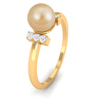 Rosec Jewels-Elegant South Sea Pearl Solitaire Engagement Ring with Diamond Accent