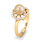 Rosec Jewels-2.75 CT South Sea Pearl Engagement Ring with Diamond Floral Halo