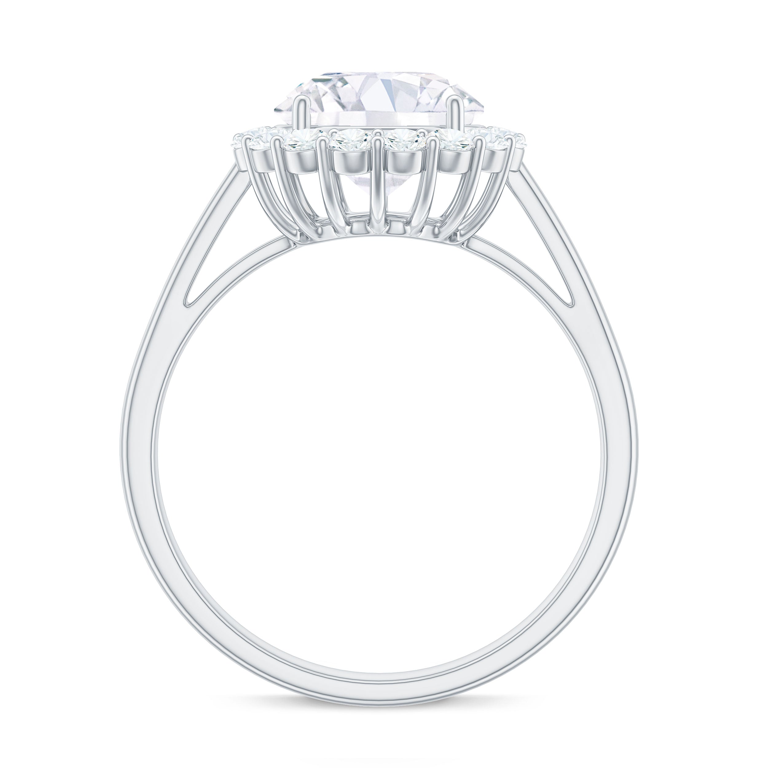 Rosec Jewels-3 CT Round Shape Simulated Diamond Simple Halo Ring