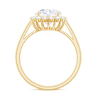 Rosec Jewels-3 CT Round Shape Simulated Diamond Simple Halo Ring