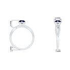 Rosec Jewels-Infinity Shank Round Blue Sapphire Engagement Ring with Diamond