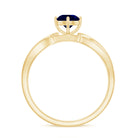 Rosec Jewels-Infinity Shank Round Blue Sapphire Engagement Ring with Diamond