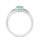 Rosec Jewels-Infinity Shank Round Sky Blue Topaz Engagement Ring with Diamond