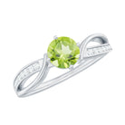 Rosec Jewels-Infinity Shank Round Peridot Engagement Ring with Diamond