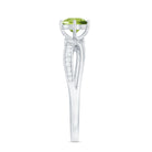 Rosec Jewels-Infinity Shank Round Peridot Engagement Ring with Diamond