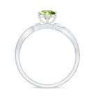 Rosec Jewels-Infinity Shank Round Peridot Engagement Ring with Diamond