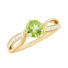 Rosec Jewels-Infinity Shank Round Peridot Engagement Ring with Diamond