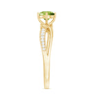 Rosec Jewels-Infinity Shank Round Peridot Engagement Ring with Diamond