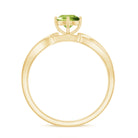 Rosec Jewels-Infinity Shank Round Peridot Engagement Ring with Diamond