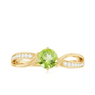 Rosec Jewels-Infinity Shank Round Peridot Engagement Ring with Diamond