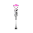 Rosec Jewels-Infinity Shank Round Pink Sapphire Engagement Ring with Diamond