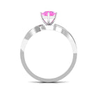 Rosec Jewels-Infinity Shank Round Pink Sapphire Engagement Ring with Diamond