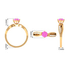 Rosec Jewels-Infinity Shank Round Pink Sapphire Engagement Ring with Diamond