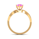 Rosec Jewels-Infinity Shank Round Pink Sapphire Engagement Ring with Diamond