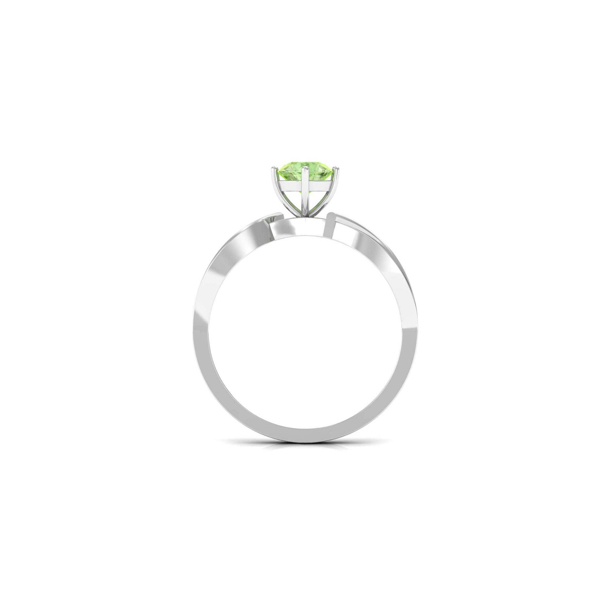 Rosec Jewels-Infinity Shank Round Green Sapphire Engagement Ring with Diamond