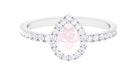 Rosec Jewels-1 CT Minimal Rose Quartz Engagement Ring with Diamond Accent