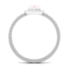 Rosec Jewels-1 CT Minimal Rose Quartz Engagement Ring with Diamond Accent