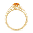 Rosec Jewels-1.25 CT Vintage Style Citrine Solitaire Celtic Knot Band Ring with Diamond